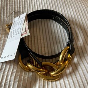MARNI - Chain-link leather belt